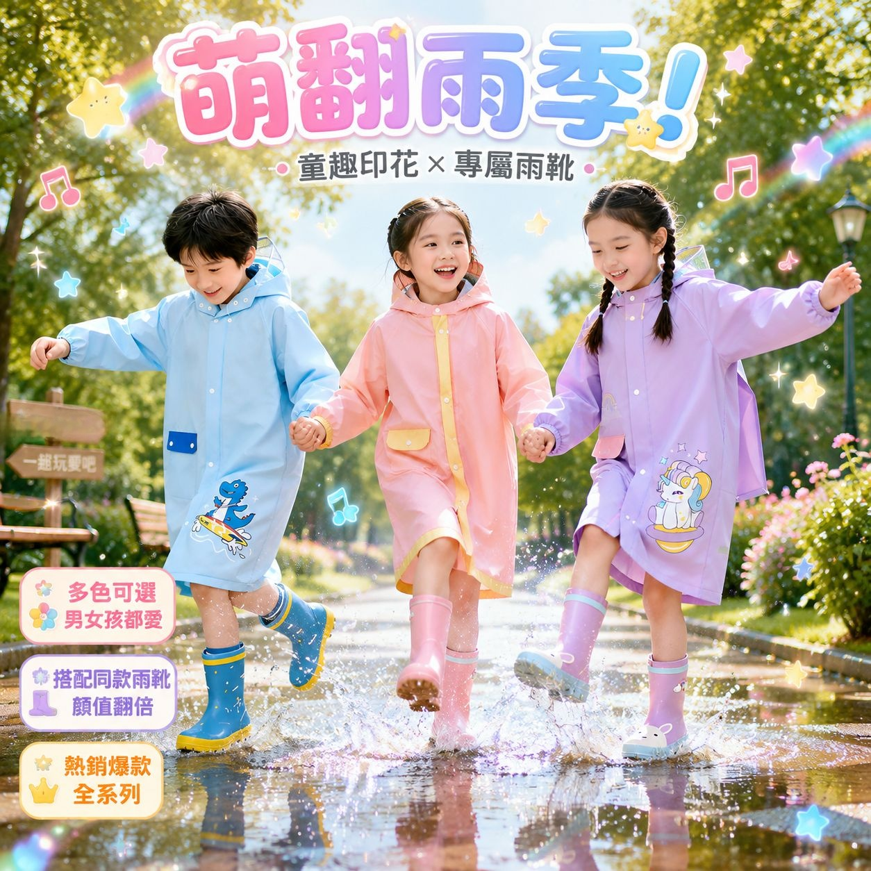 小學生兒童雨衣 一體式防暴雨書包位雨披