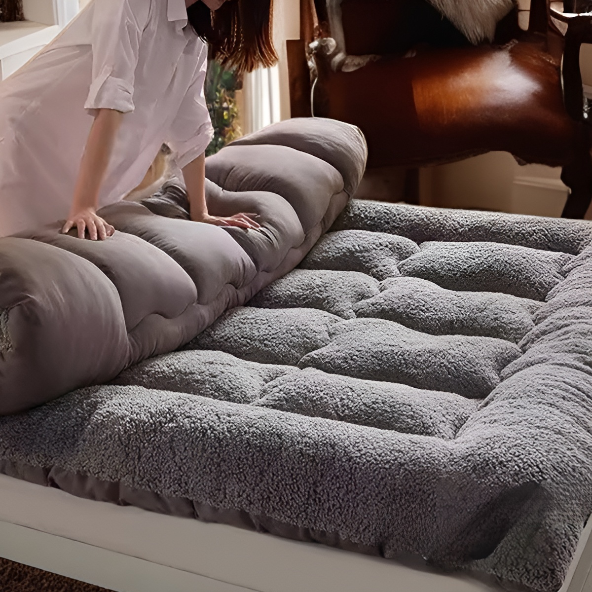 강화 보온 업그레이드 스웨이드 매트리스