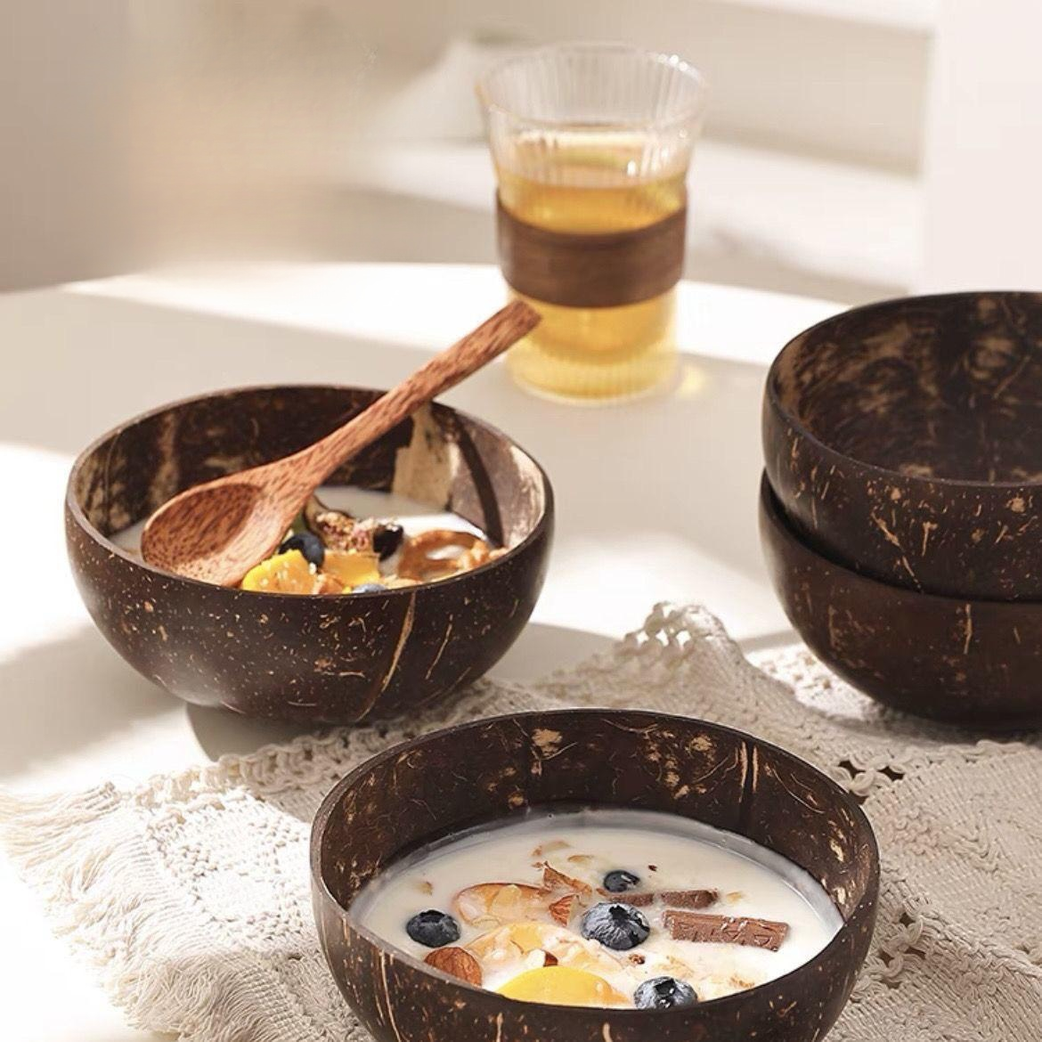 純天然椰殼木碗大號甜品碗家用餐具