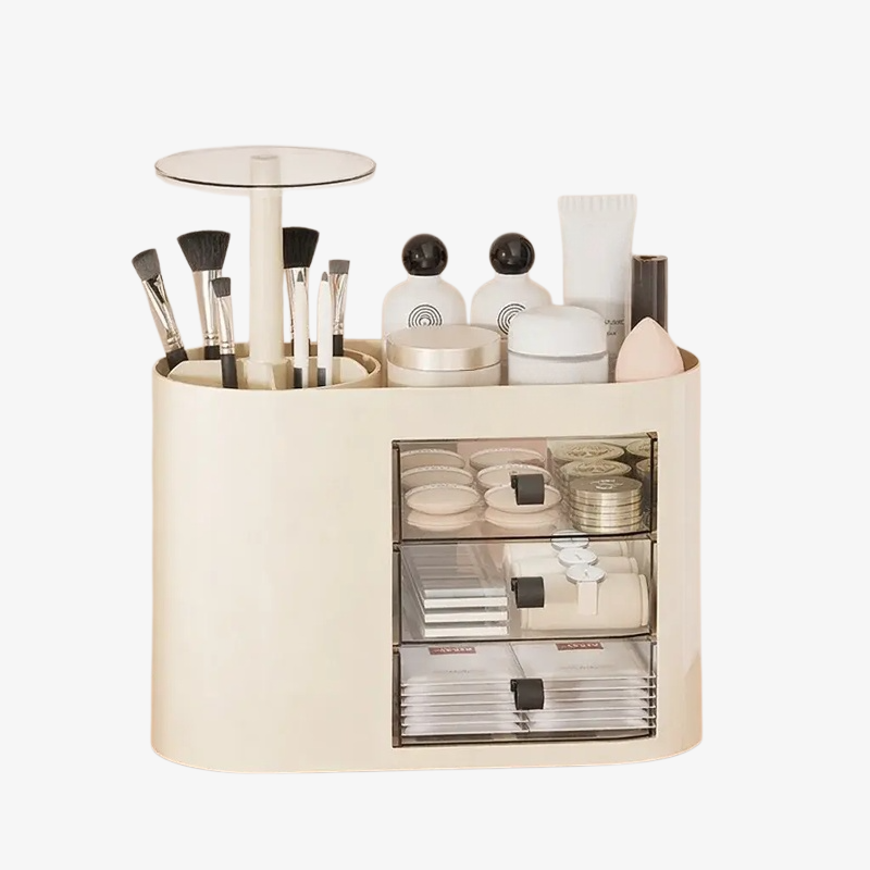Modern beauty organizer for cosmetics and brushes