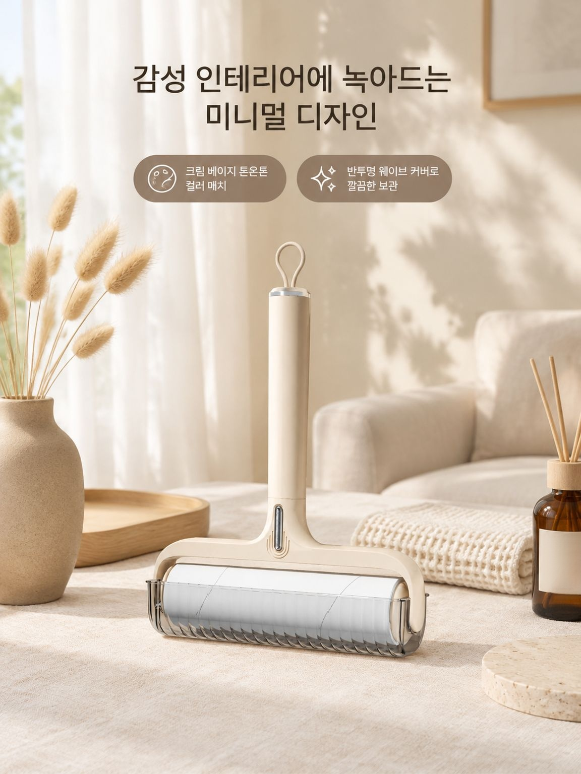 넓은 면적의 반려동물 털과 먼지를 제거하는 와이드 테이프클리너 롤러