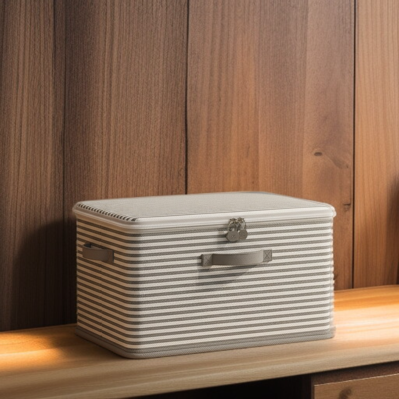 Collapsible Storage Organizer with Combination Lock for Home