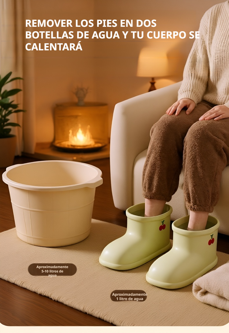 Detalle del control de temperatura en los zapatos de baño