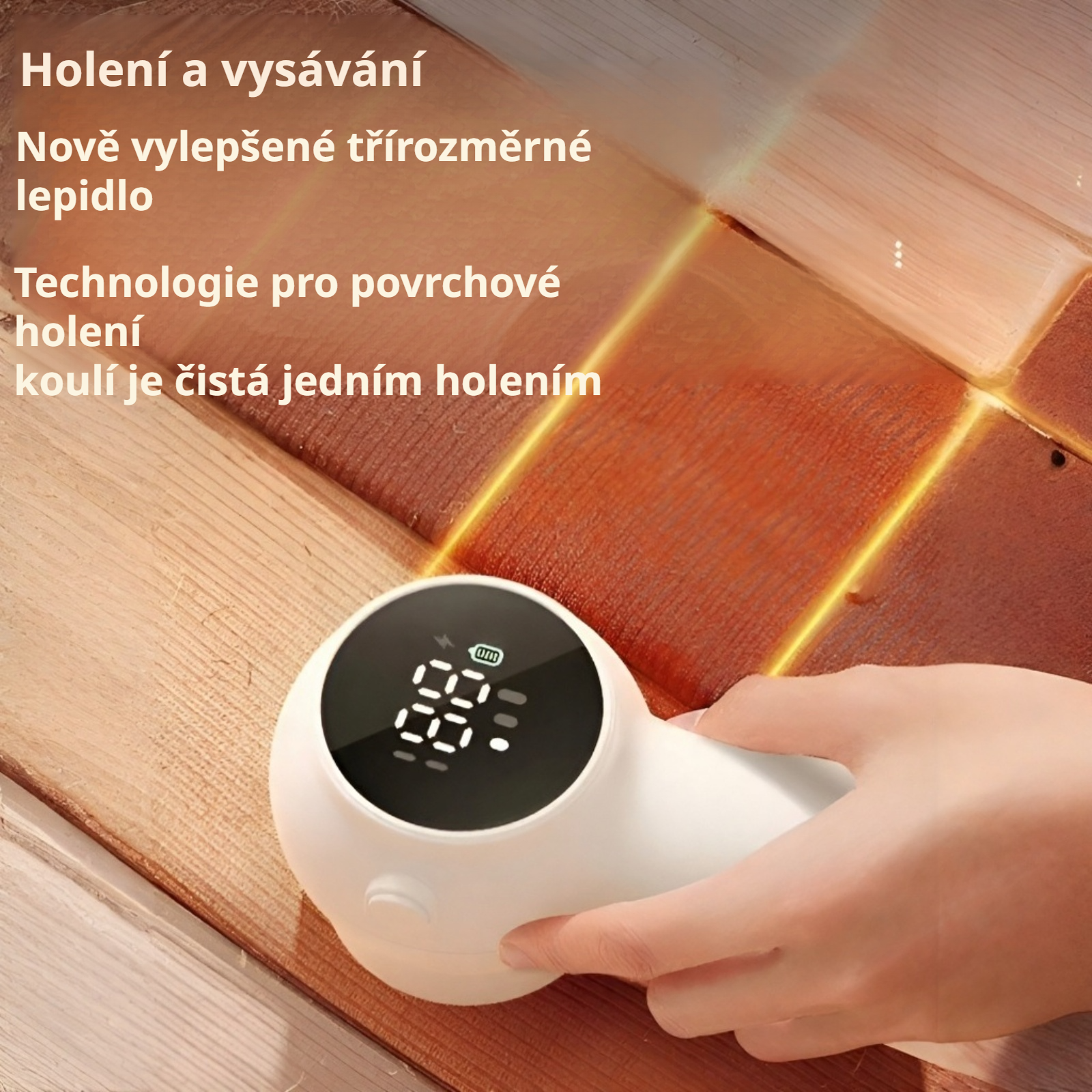 Moderní elektrický odstraňovač žmolků v akci
