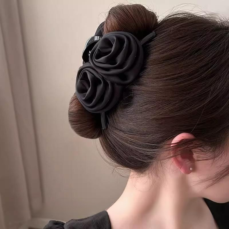 サテンローズヘアクリップ