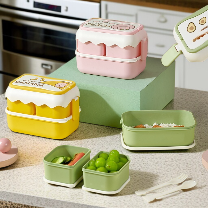 2단 도시락 학생 직장인 전자레인지 런치박스 식기
