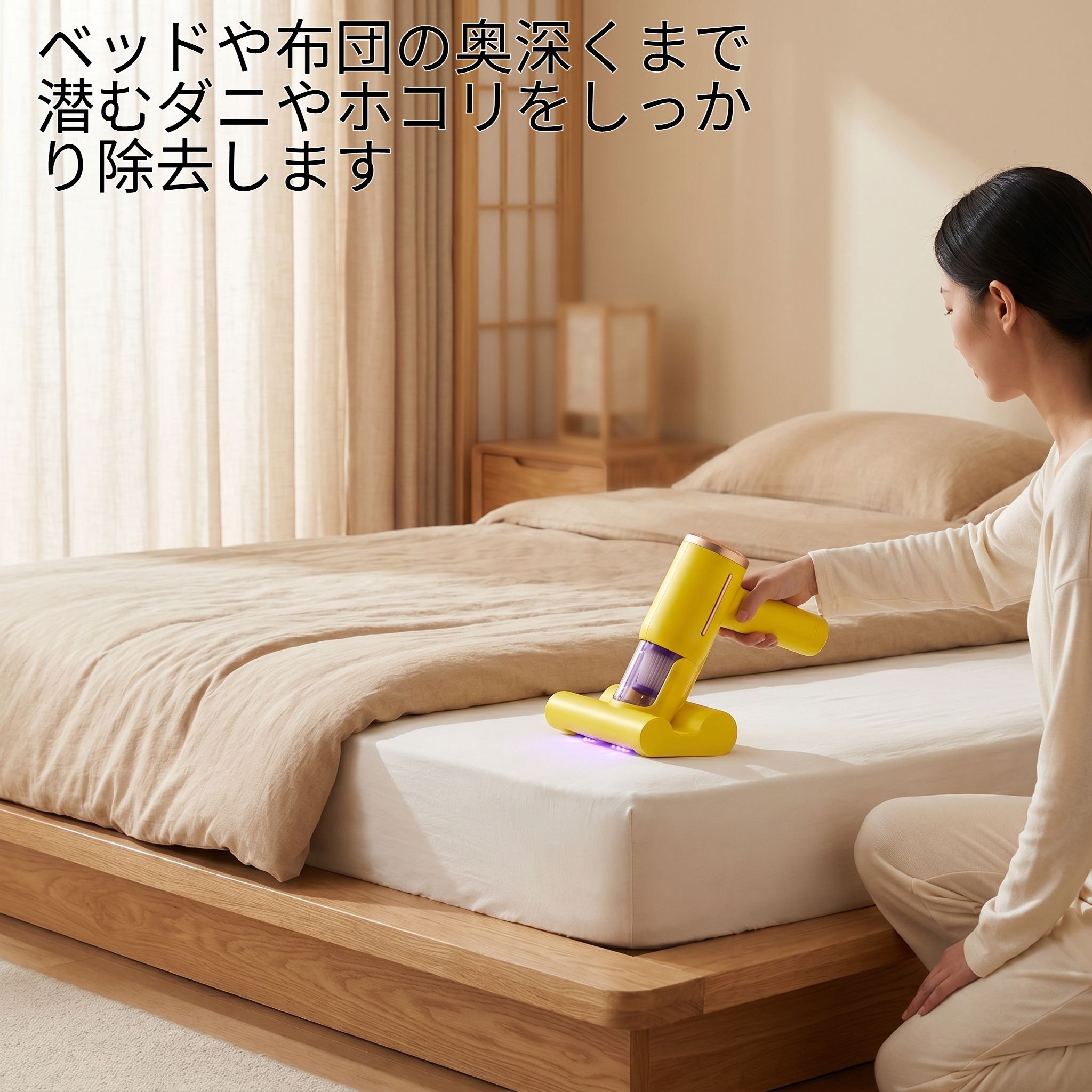 ハンディワイヤレスベッド専用ダニ取り掃除機
