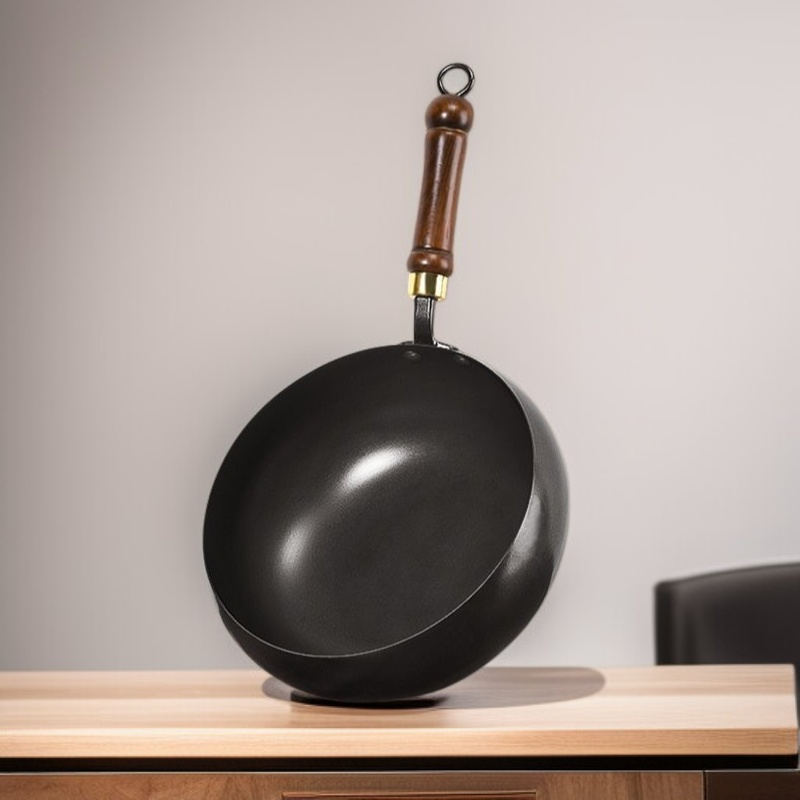 Traditional non-stick cast iron wok