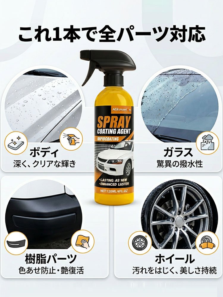 【高光沢】車用コーティングスプレー