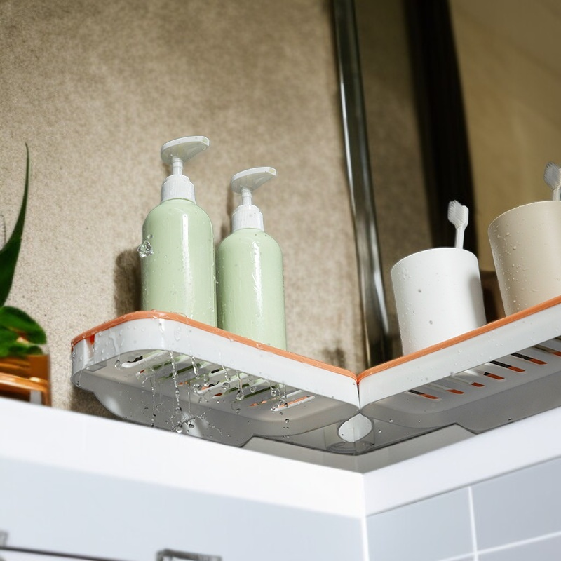 드릴 작업 없이 설치 가능한 회전식 욕실 수납 선반