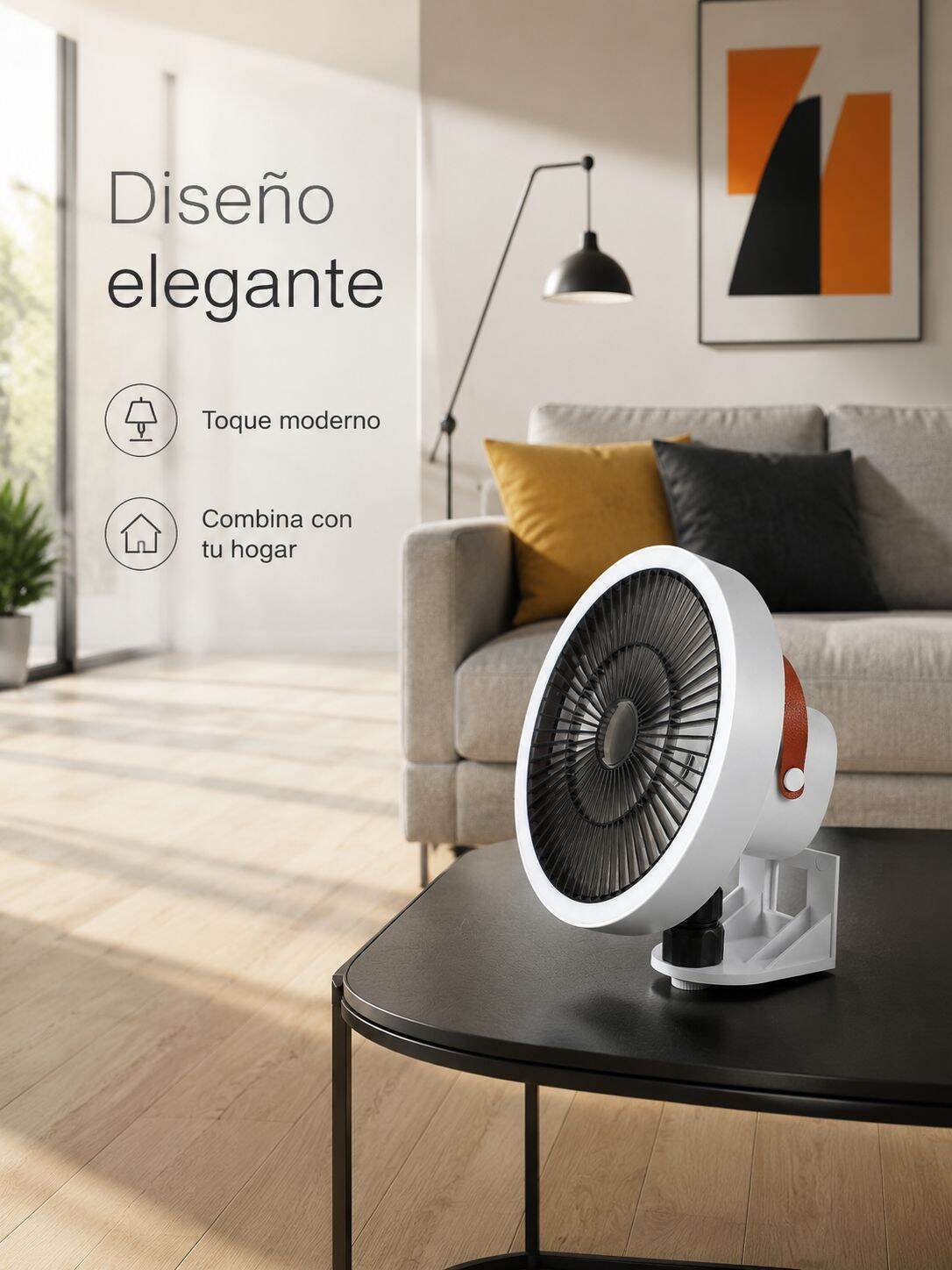 Ventilador de pared sin tornillos para una instalación rápida