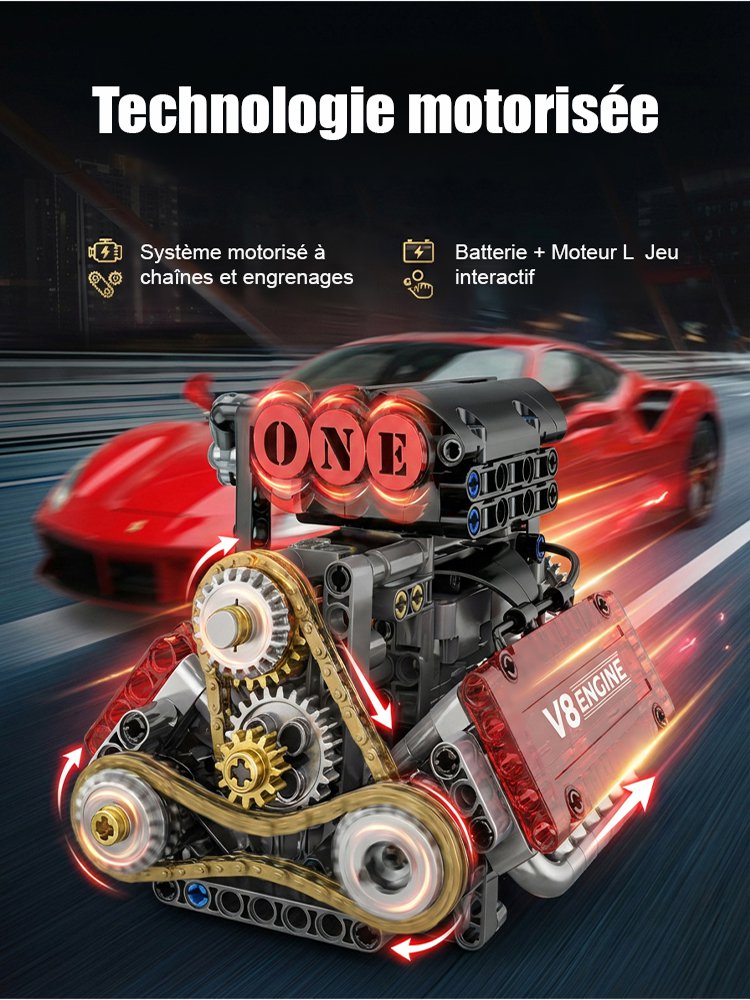 【Véritablement Démarrable】Groupe Motopropulseur Mécanique à Moteur V8