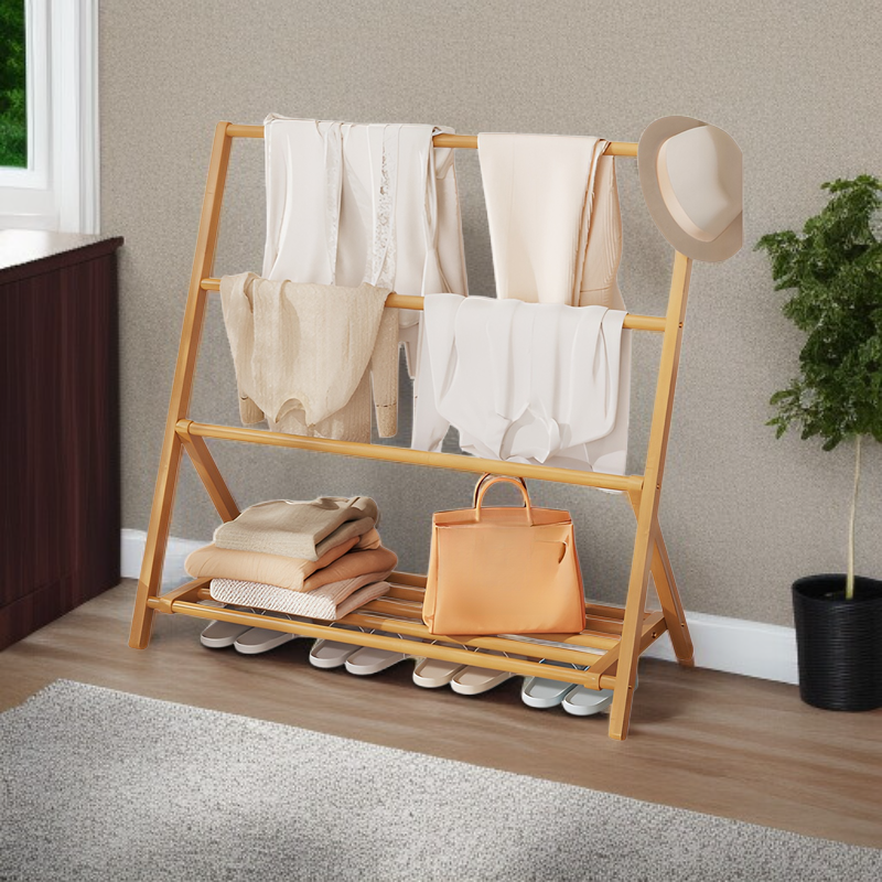 Portemanteau écologique en bambou  sans odeur, parfait pour une personne