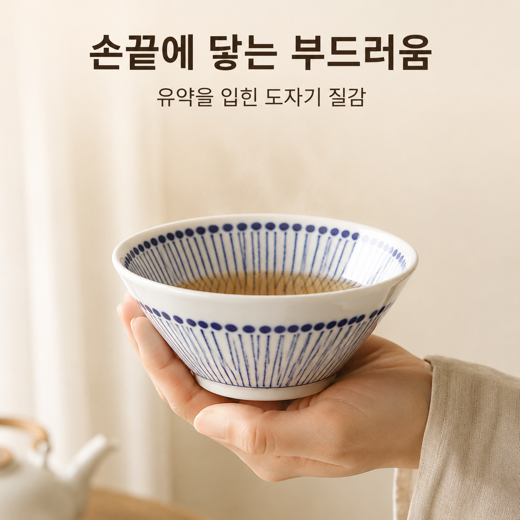 심플한 세라믹 국수 접시
