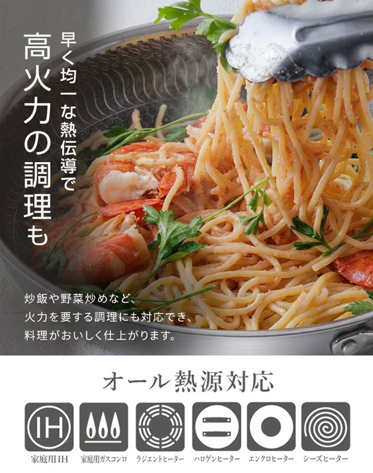 【越後·百年金物の傑作】ハニカム構造で焦げ付かないステンレスフライパン|SGマーク取得・有害物質ゼロ|熱伝導率7.5倍・光熱費節約・耐久20年✨
