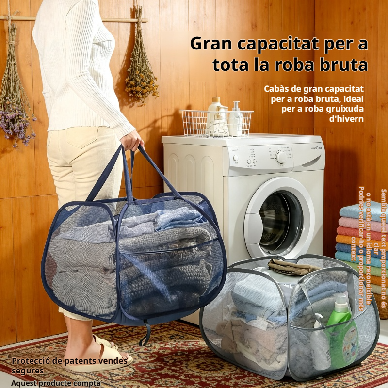 Cistella de roba bruta plegable de gran capacitat de 90L