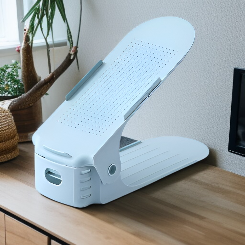 多機能調節可能な2段シューズラック寮・寝室用省スペース収納キャビネット