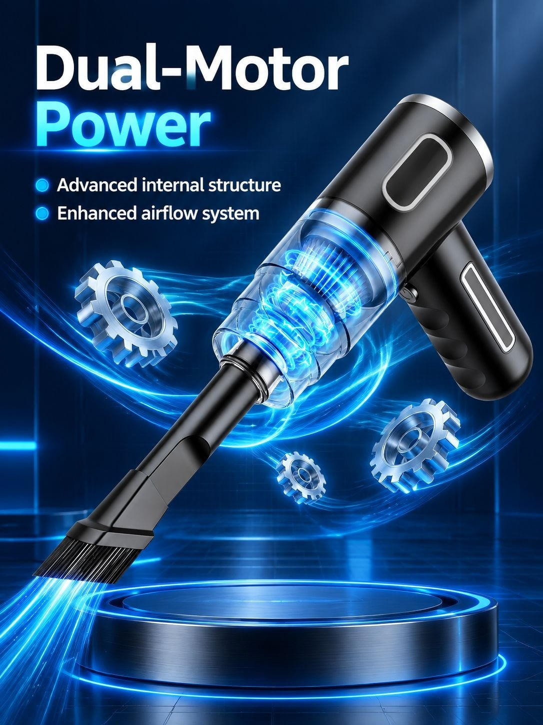 Handheld rechargeable car vacuum cleaner with sleek design