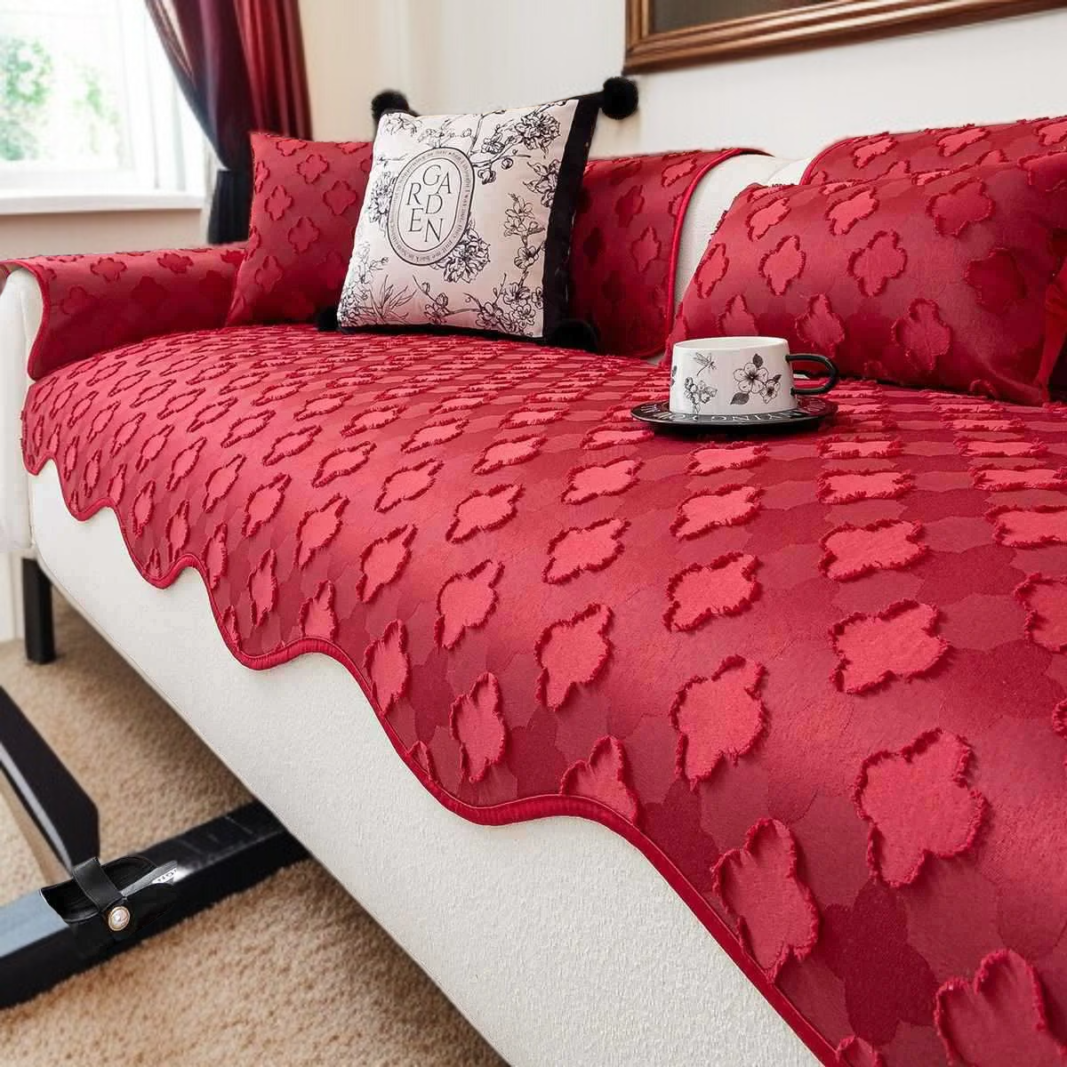 소파 쿠션 미끄럼 방지 이형 시니어 크림 화이트 쿠션 직선 소파 커버 이형 소파 쿠션