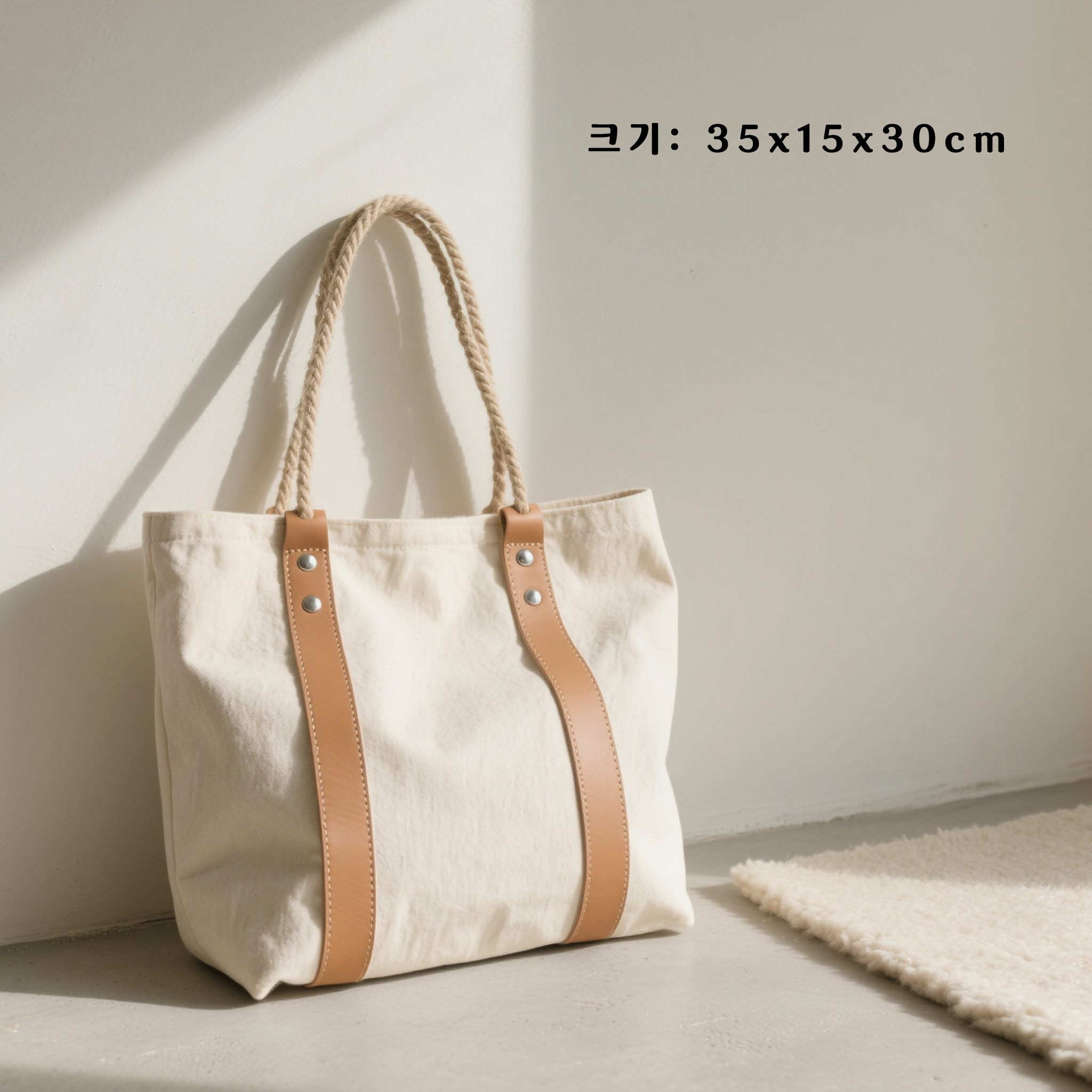 튼튼한 캔버스 소재의 에코백 확대 사진