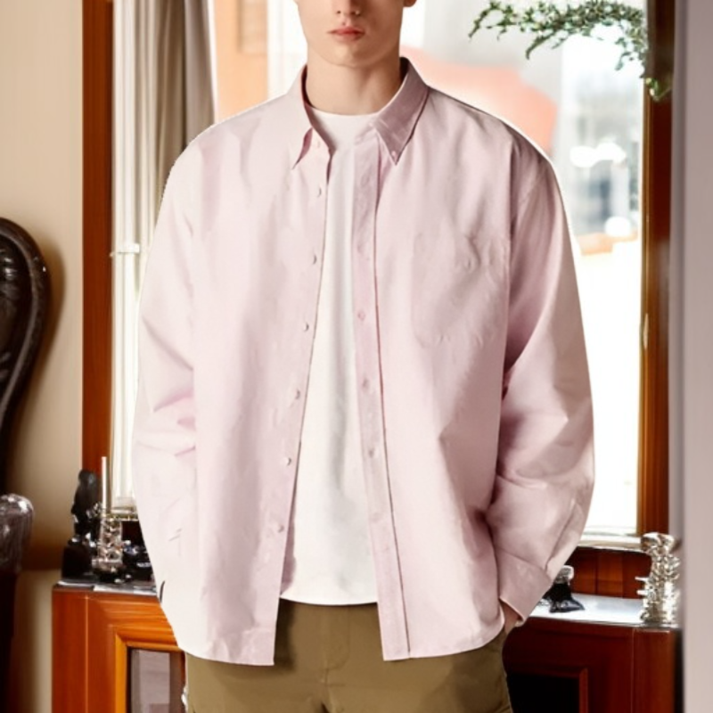 남성 오버핏 구김방지 셔츠