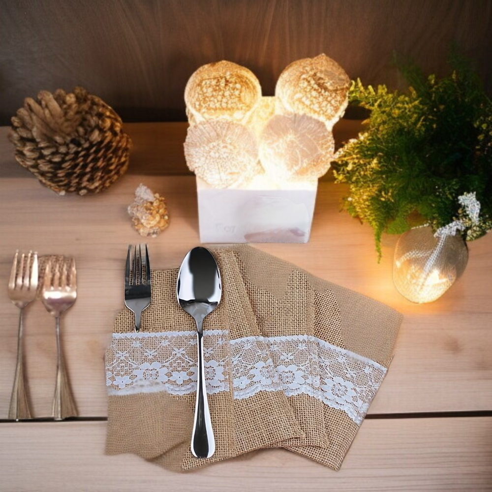 결혼식 및 파티용 삼베 식기 주머니 제품