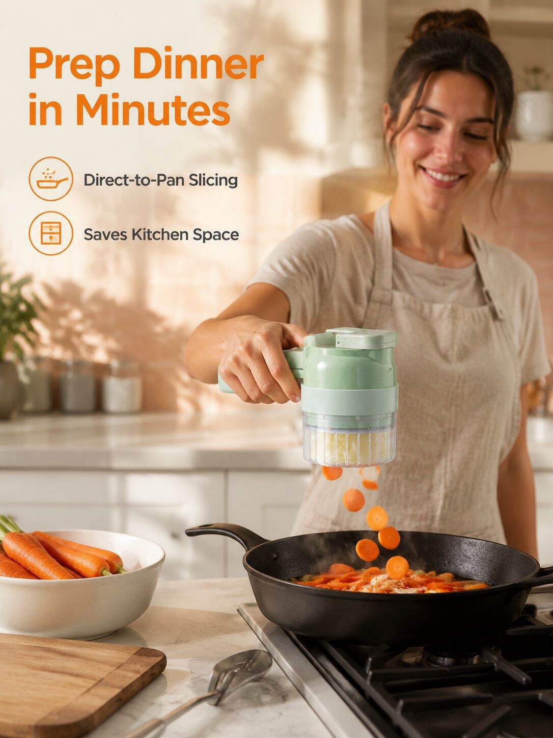 Multifunctional Electric Handheld Food Slicer, Garlic Grinder, and Food Processor