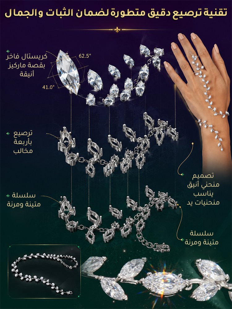 سوار فاخر بنمط الكرمة مرصع بالكامل بالزركون 