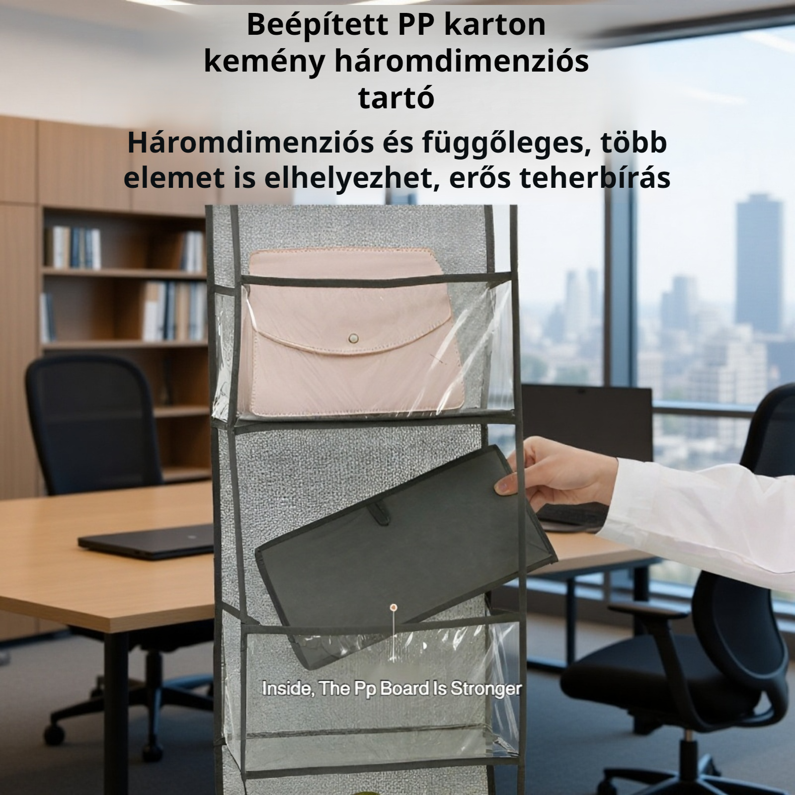  Ajtóra akasztható tároló táska – Többfunkciós ruhák és játékok rendszerezője