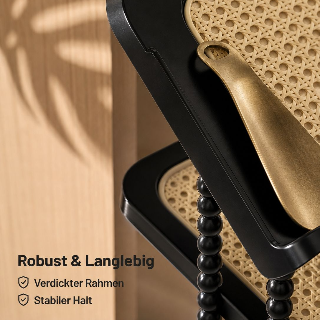 Standschuhregal aus Rattan, schräg, mehrlagig und vielseitig einsetzbar
