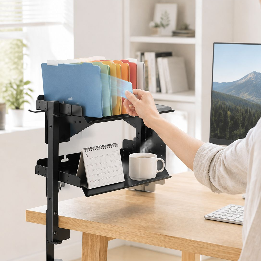 JMY-DIY Storage Trend: DIY Desktop Storage Rack, Upgraded Desktop Shelf, Desk Storage Rack, Home Mul
