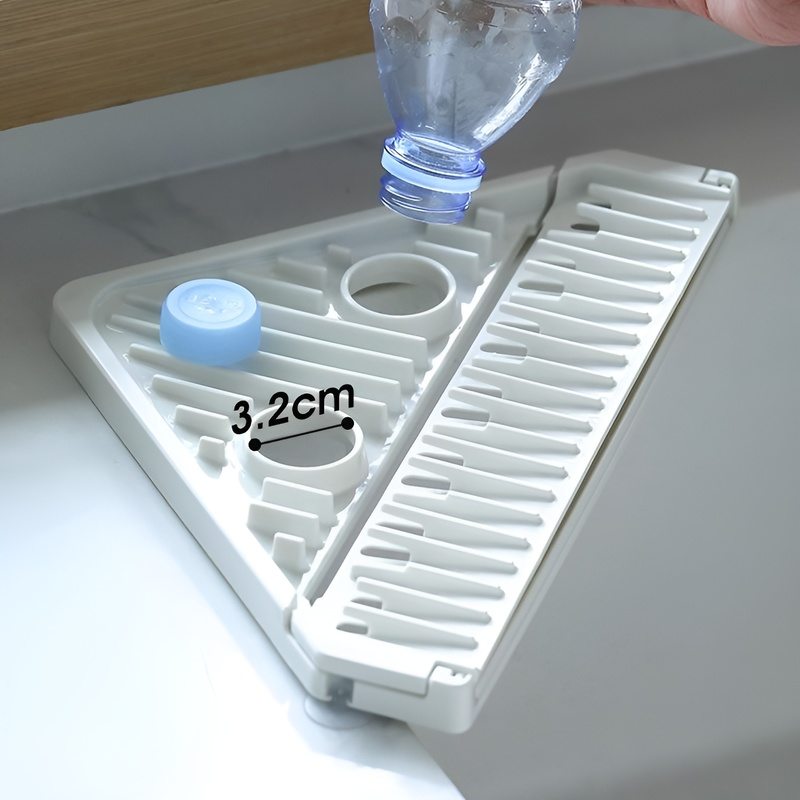 Soporte de drenaje triangular con ventosa para fregadero de cocina