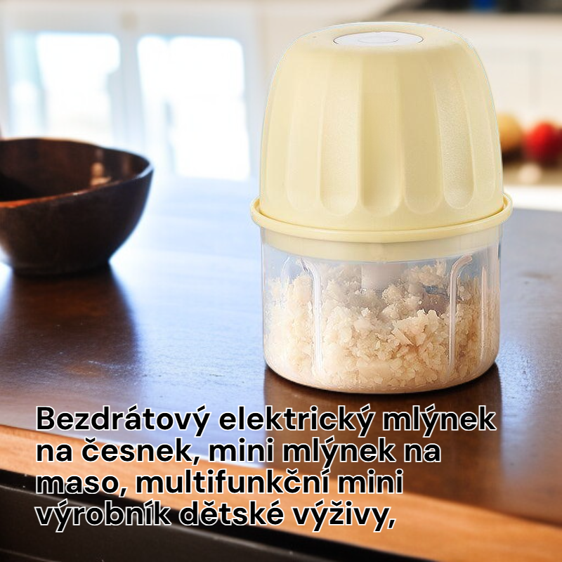 Mini elektrický sekáček na česnek a maso, multifunkční kuchyňský pomocník