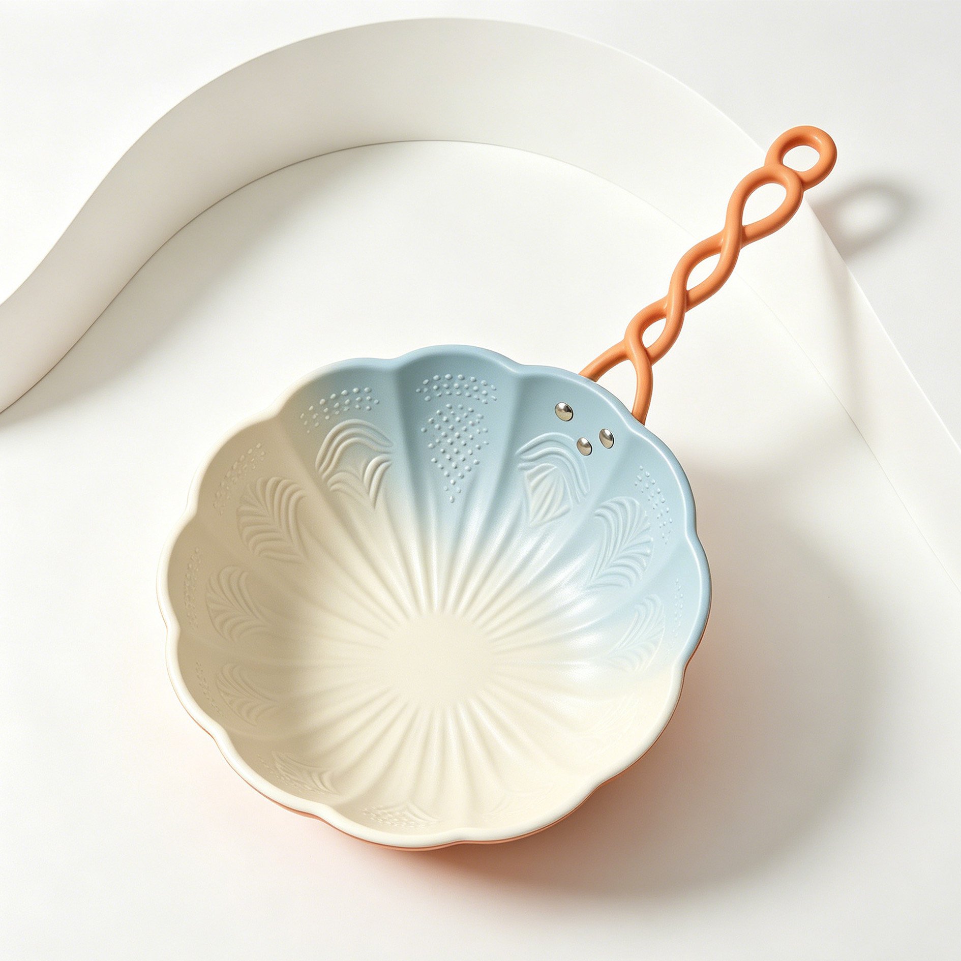 Poêle à frire design avec motif dégradé sur la table