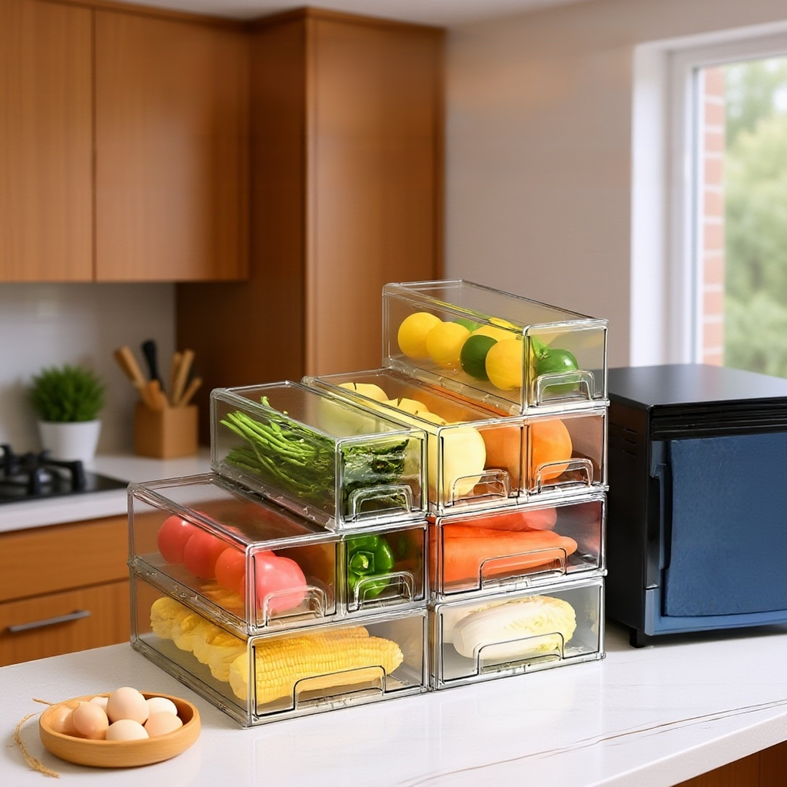 透明抽屜式廚房收納保鮮盒