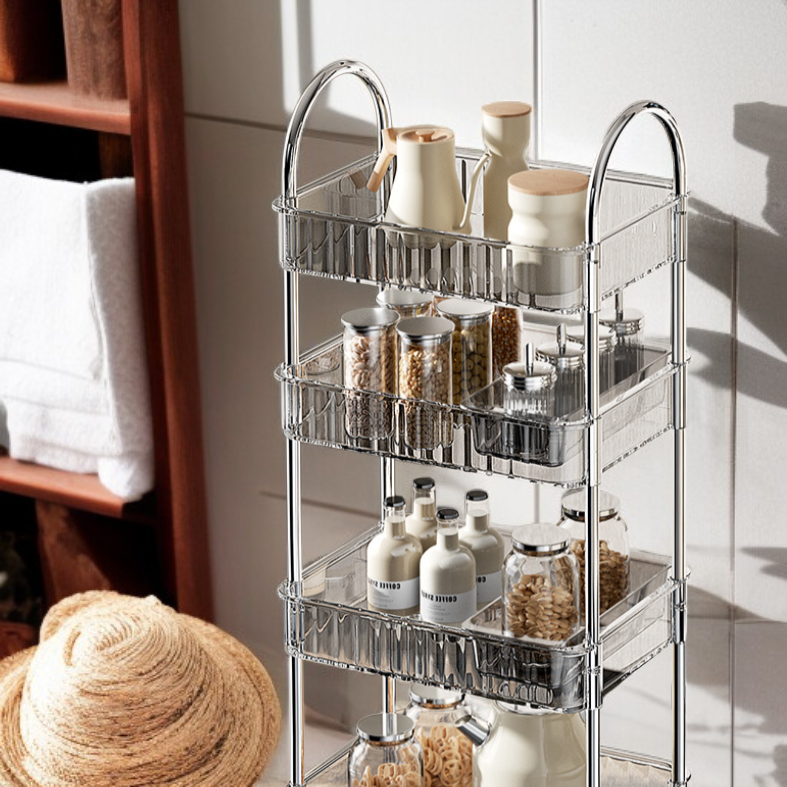 Kitchen floor trolley removable organizer shelves storage shelves organizing shelves shelves
