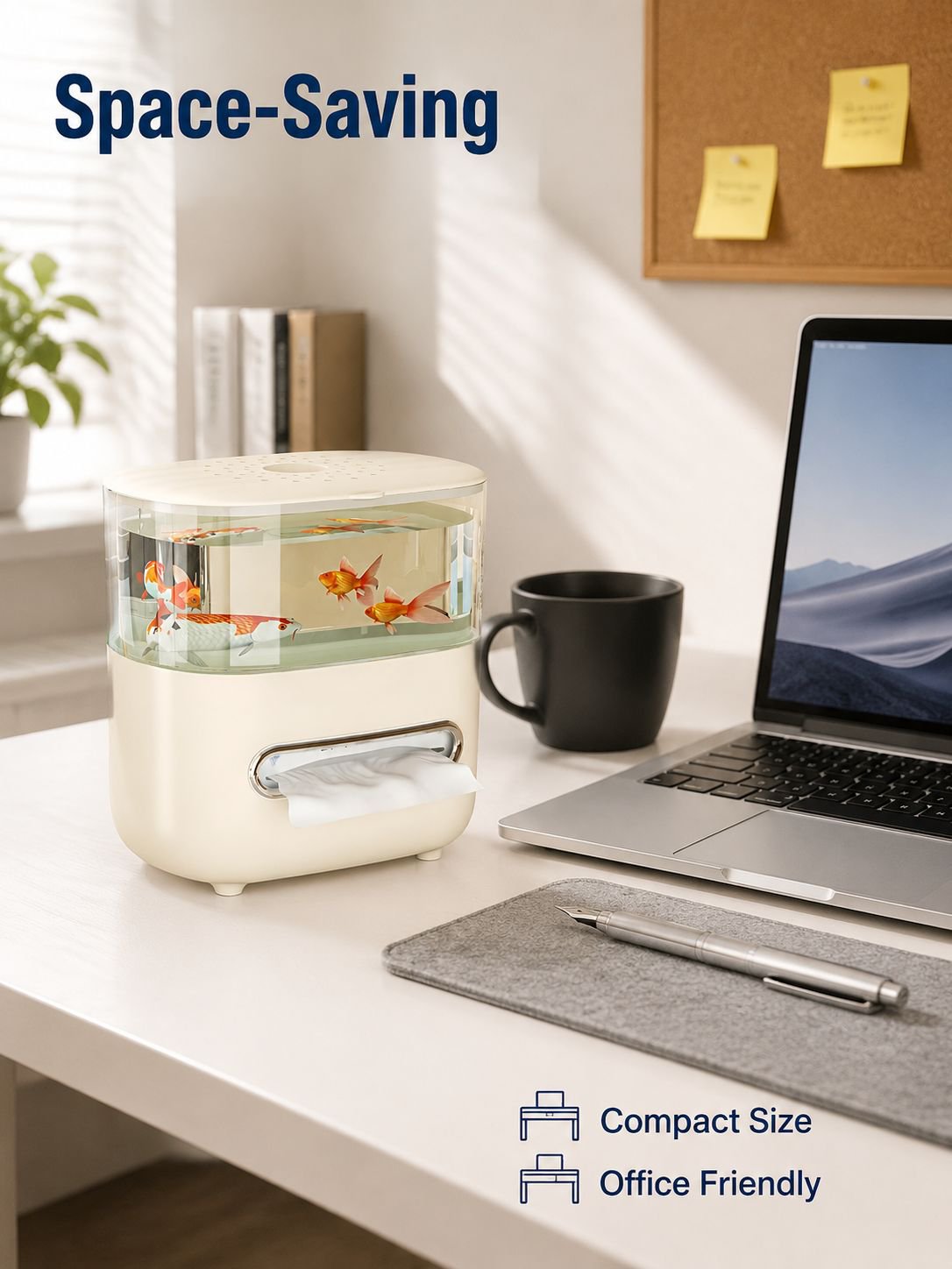 Transparent Fish Tank Tissue Box Ornament for Raising Fish
