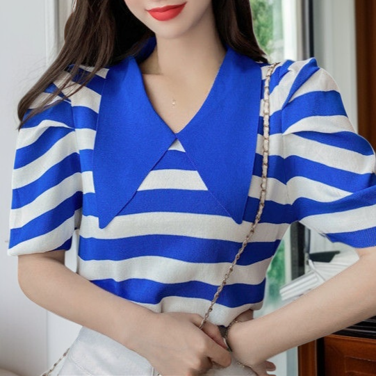 Mangas abullonadas a rayas