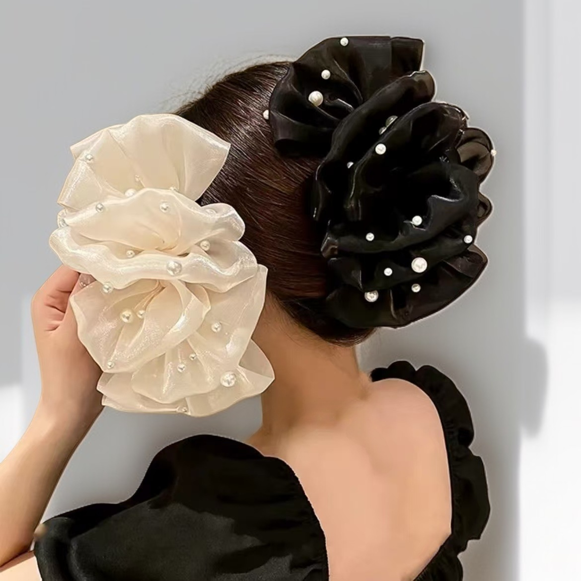 泡泡網紗珍珠鯊魚夾