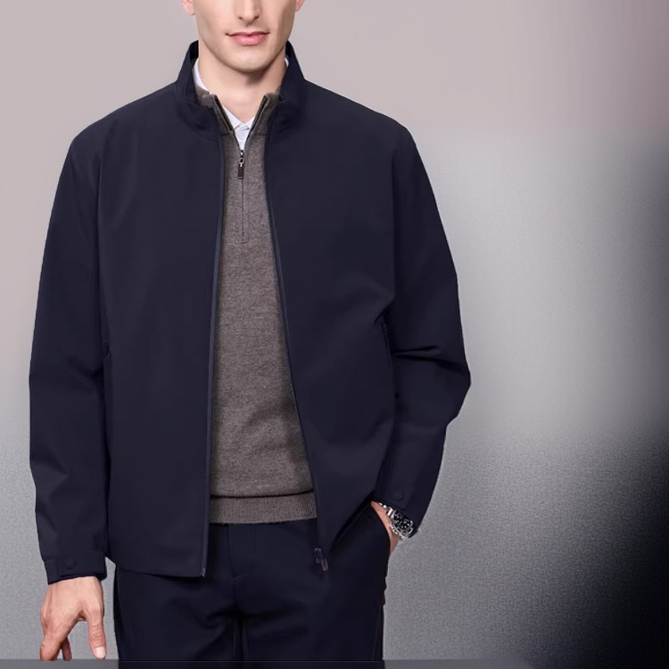 남성용 스탠드업 칼라 캐주얼 재킷