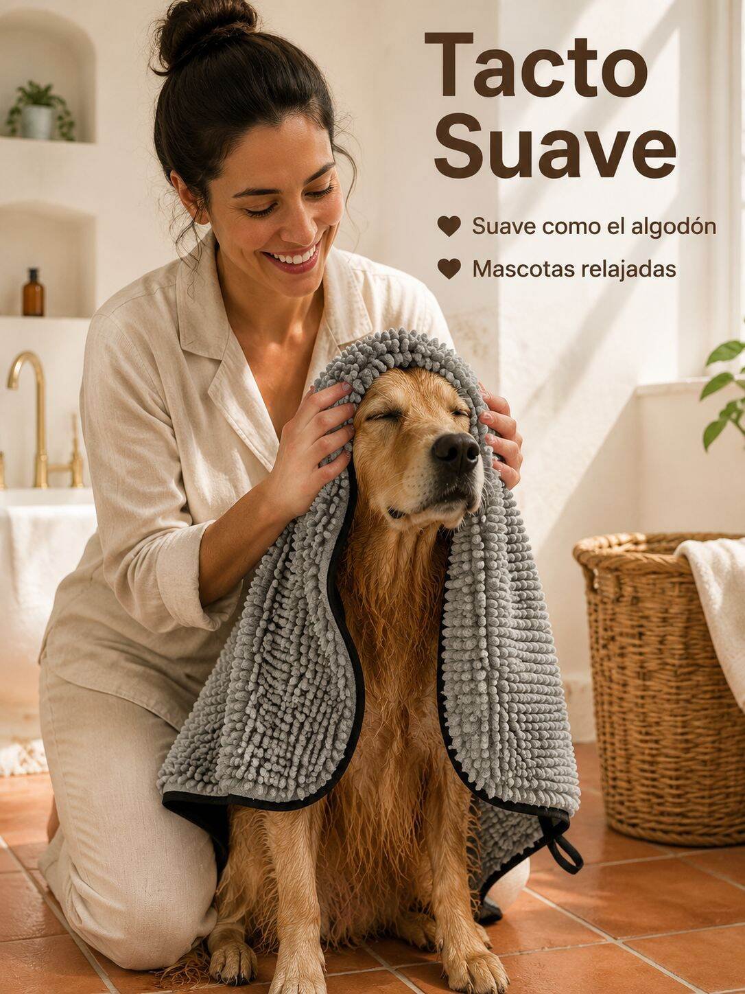 Toalla de baño para mascotas de secado rápido