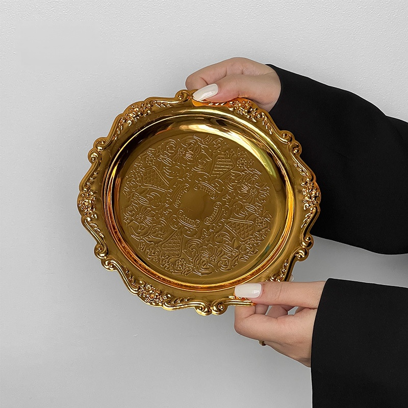 Vintage Engraved Metal Small Tray