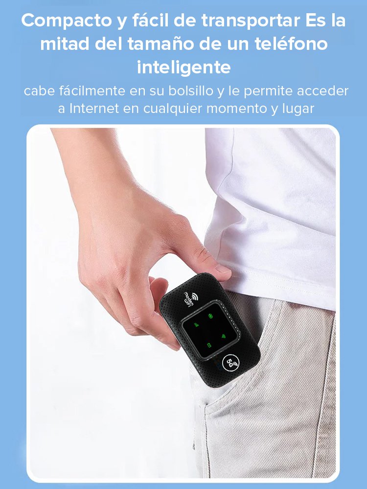 【Listo para usar】WiFi portátil 5G de alta velocidad sin límites