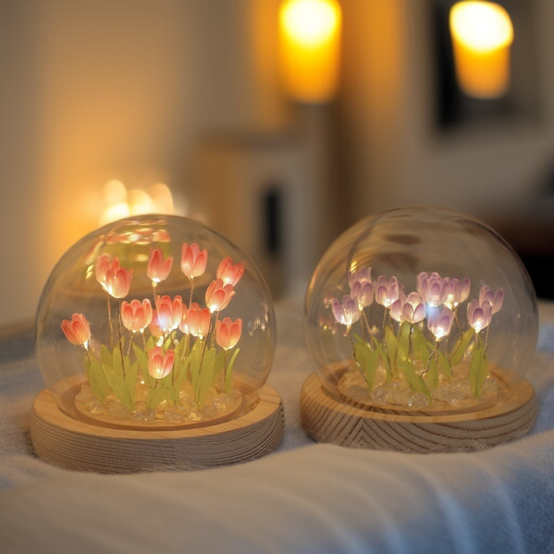 Handgemachtes Tulpen-Nachtlicht Bastelset – Schreibtischdekoration