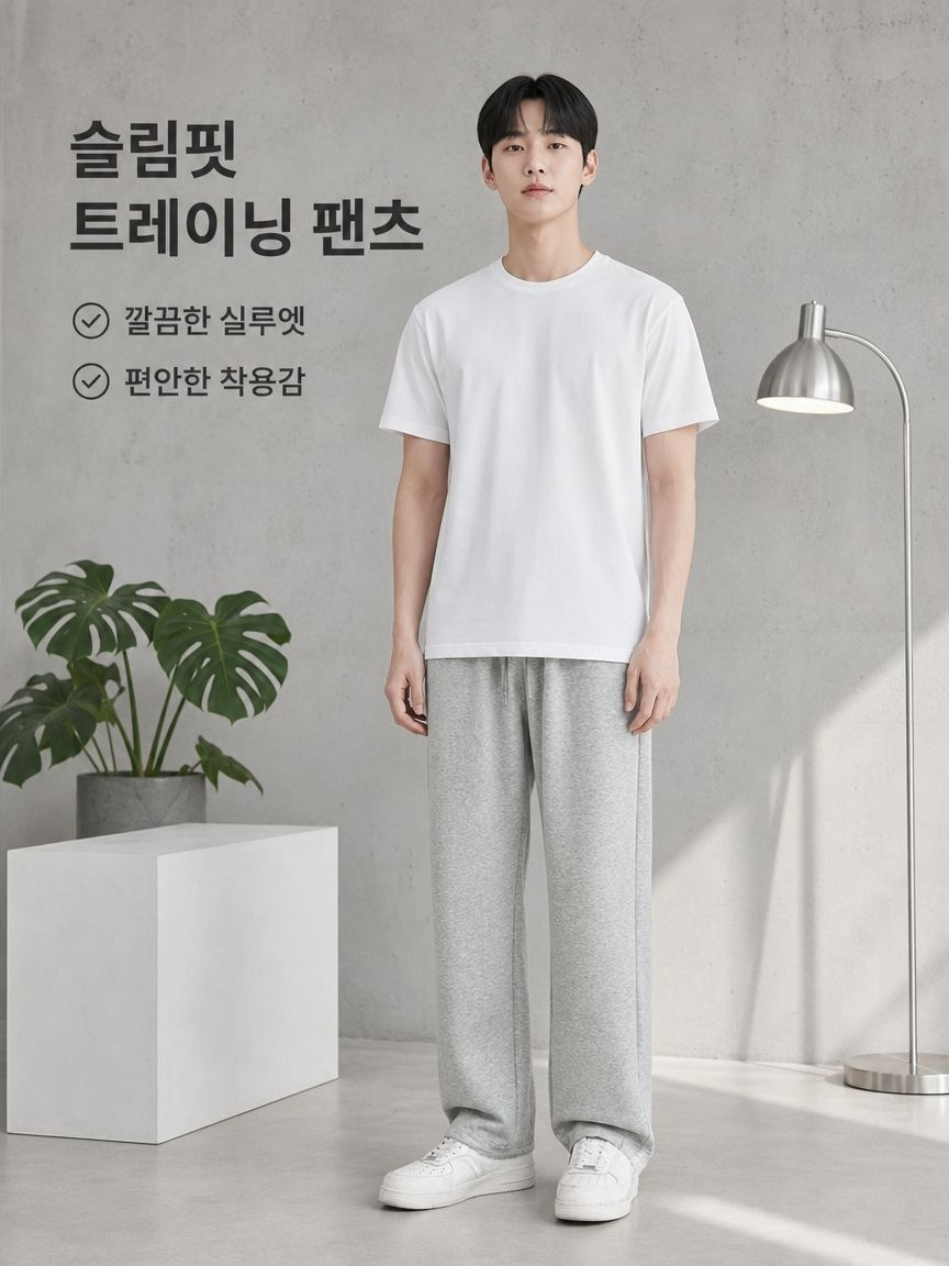 남성 캐주얼 운동 바지 슬림핏 데일리 팬츠
