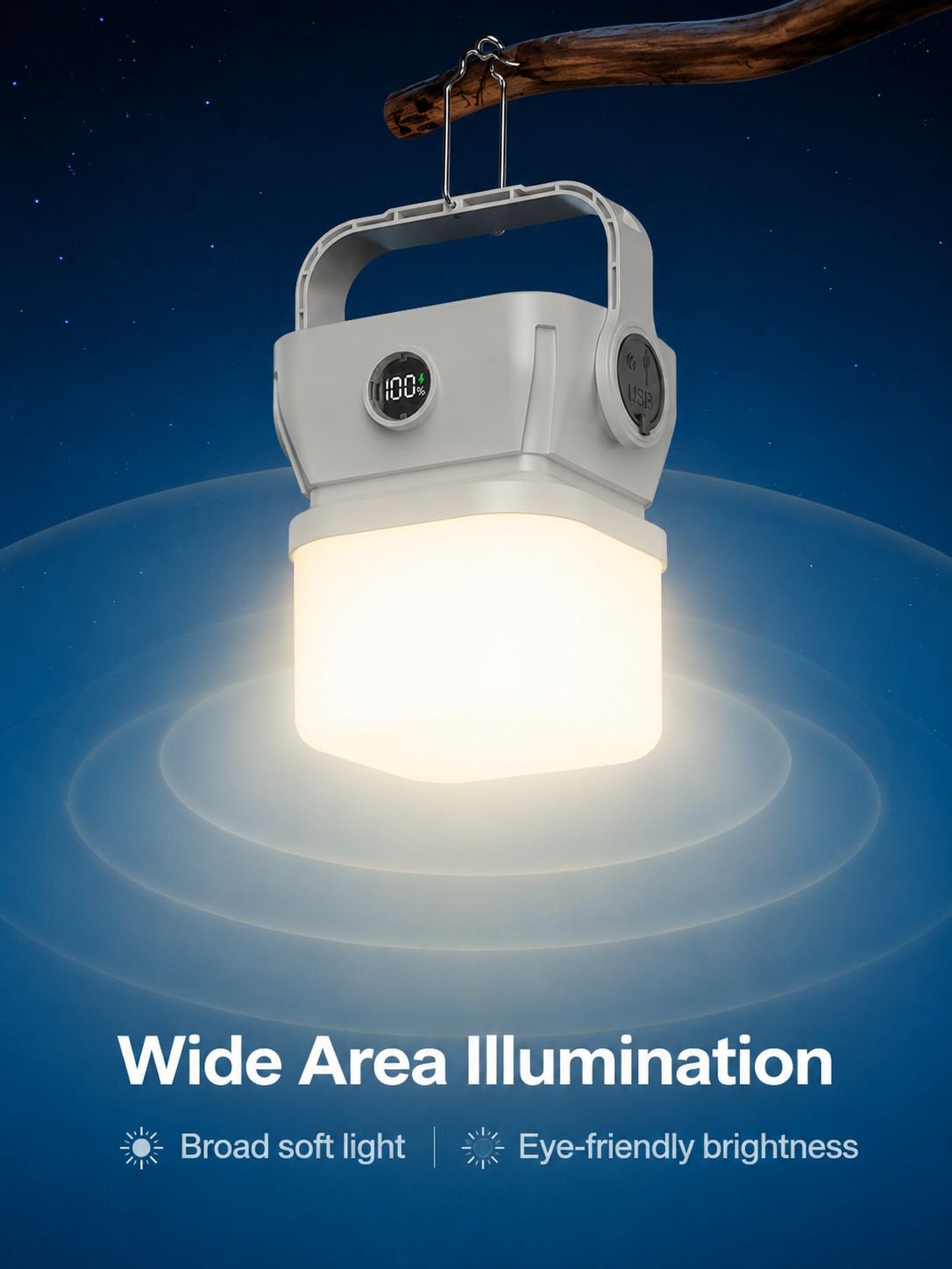 Waterproof solar camping light for outdoor use