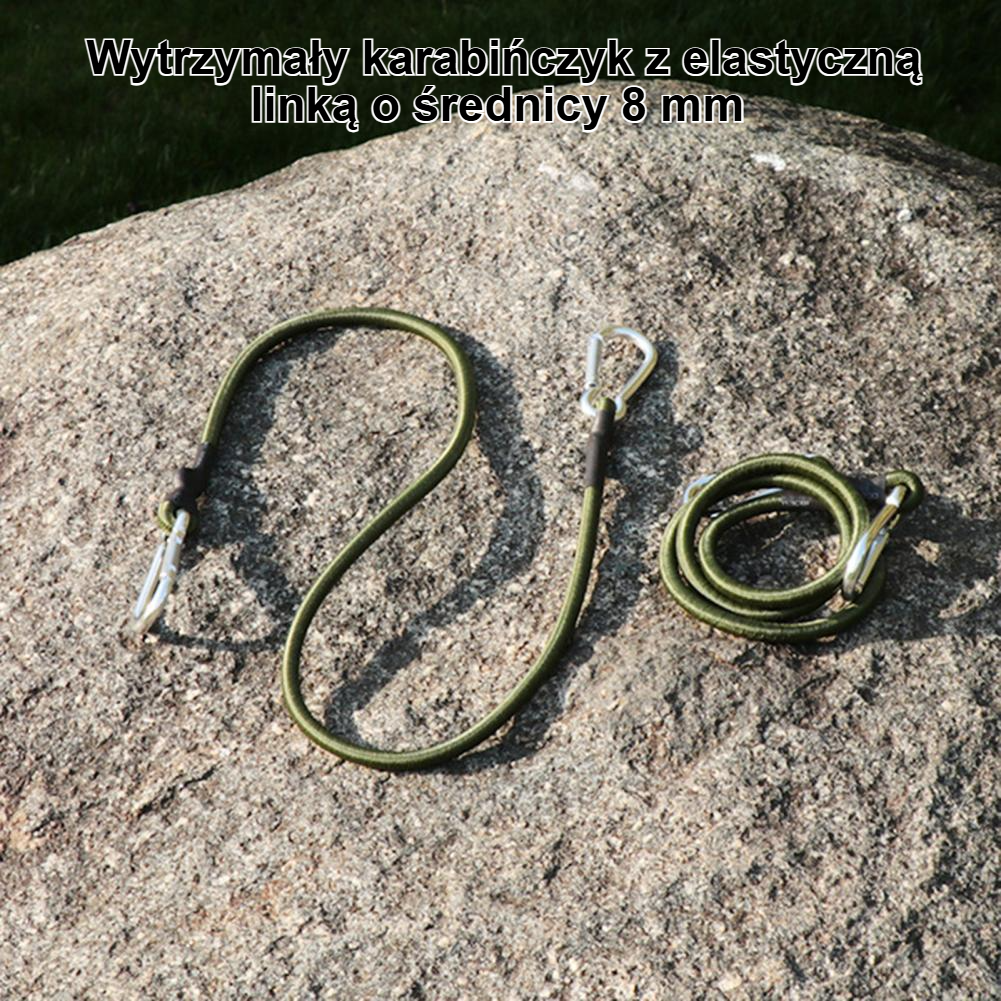 Karabińczyk zewnętrzny z elastyczną linką 8 mm