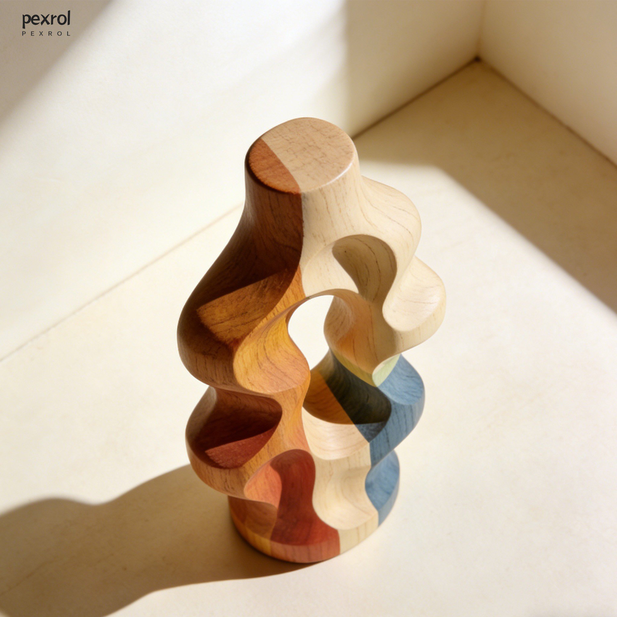 Holzdeko 3-teiliges Set auf Regal platziert