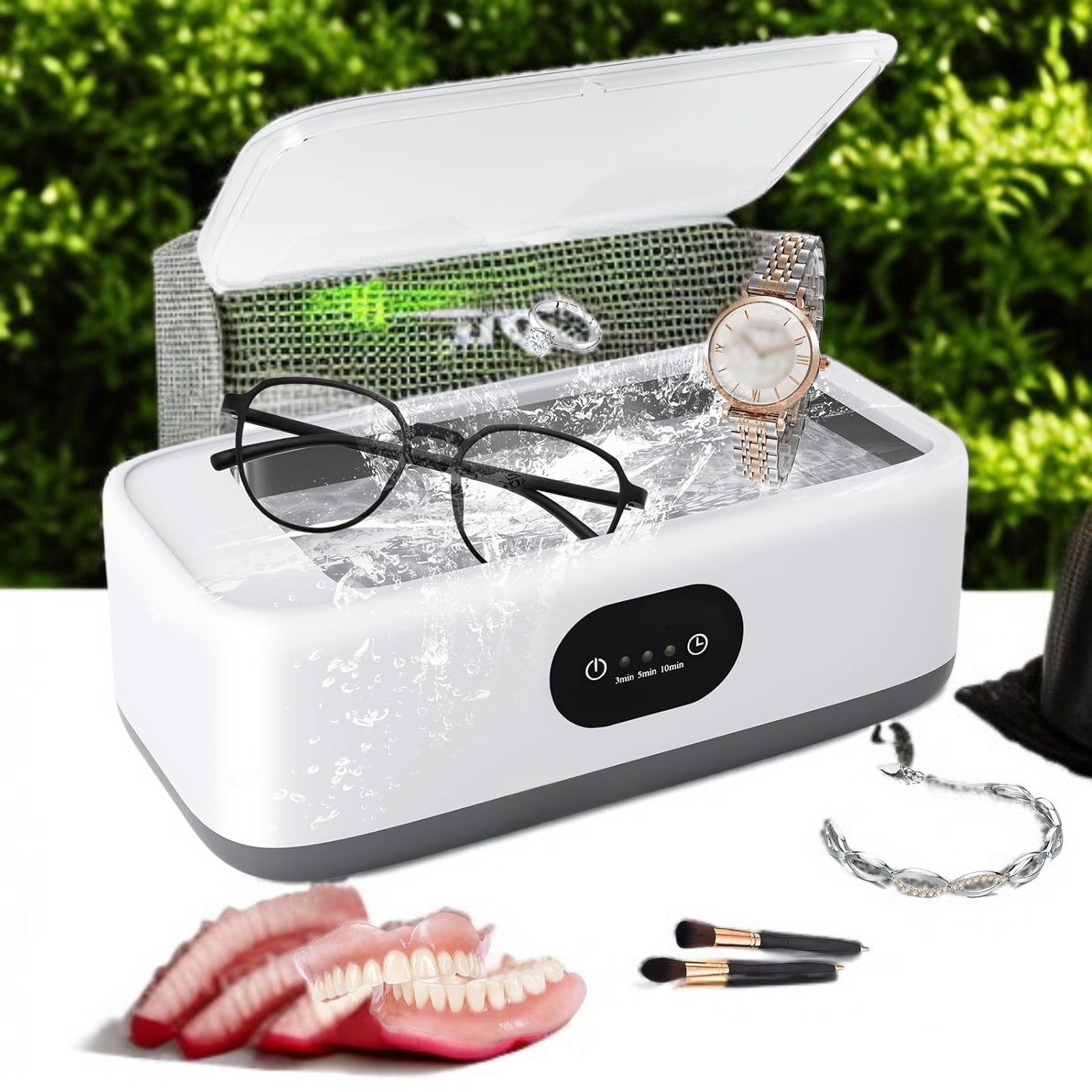 Bemerkungen Transparenter Deckel Gebissreinigungsmaschine mit Ultraschall Stecker Eurocap Reinigungs