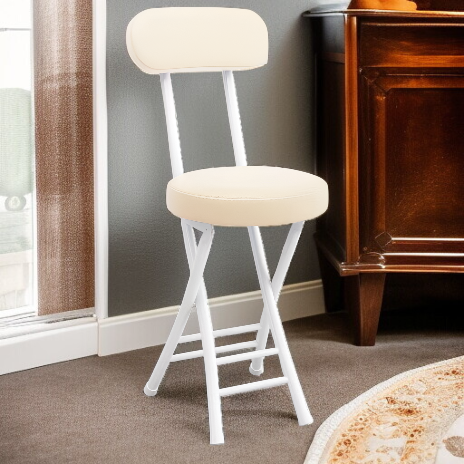 Folding chair tubular chair backrest home folding chair dining table chair student dormitory backres